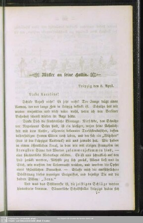 Müller an seine Gattin