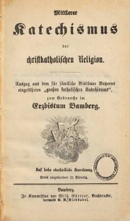 Mittlerer Katechismus der christkatholischen Religion