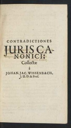 Contradictiones Juris Canonici: Collectae
