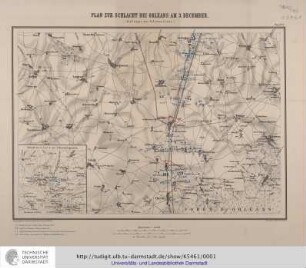 Plan zur Schlacht bei Orléans am 3.December [1870]. Stellungen des 9.Armee-Corps.