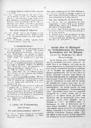 Bericht über die Thätigkeit der Geschichtsvereine der Provinz Brandenburg und der Altmark