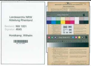 Entnazifizierung Wilhelm Horstkamp, geb. 07.04.1881 (Schreinermeister)