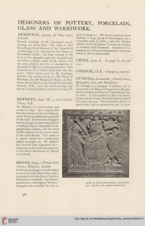 Designers of pottery, porcelain, glass and woodwork