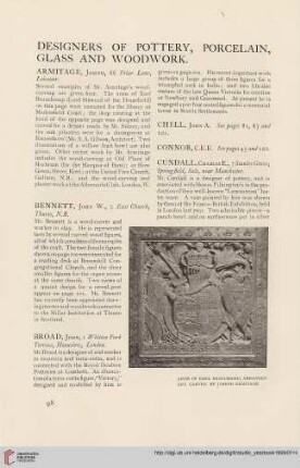 Designers of pottery, porcelain, glass and woodwork
