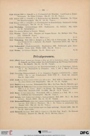 Privatpersonen (Nr. 2160-2370)