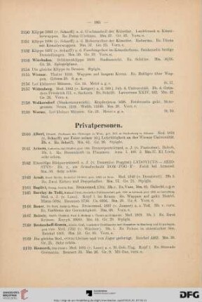 Privatpersonen (Nr. 2160-2370)
