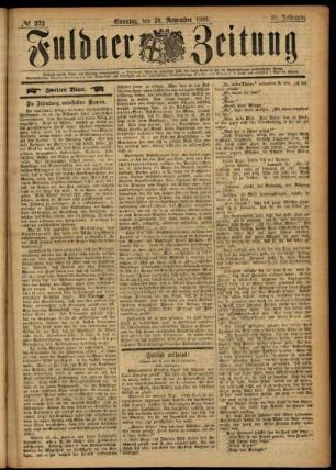 Zweite Ausgabe vom Sonntag, den 26. November 1893.