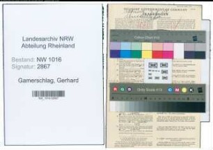 Entnazifizierung Gerhard Gamerschlag , geb. 24.08.1893 (Elektriker)