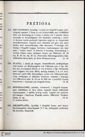 Pretiosa (Nr. 215-221)