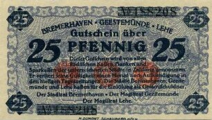 Gutschein - 25 Pfennig