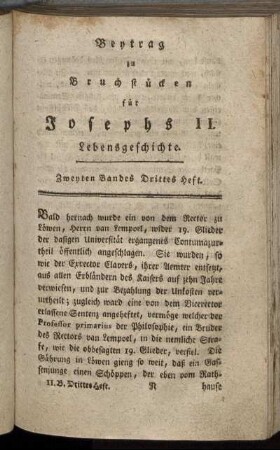 Zweyten Bandes Drittes Heft.
