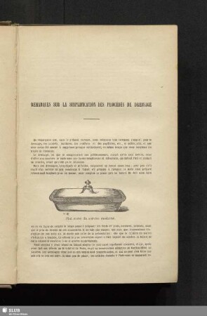 Remarques sur la simplification des procédés de dressage