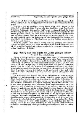 Hugo Gaudig und seine Schule der "freien geistigen Arbeit"