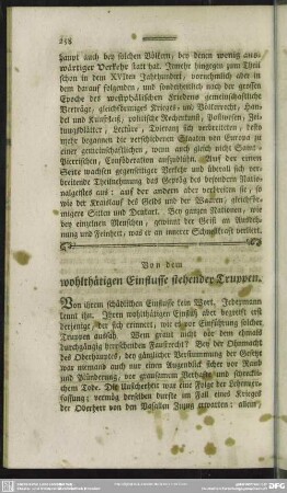 [XIII.] Von dem wohlthätigen Einflusse stehender Truppen