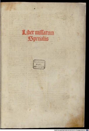 Liber missarum Specialis