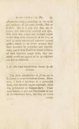 § 26. The black vitrifications known by the Ancients