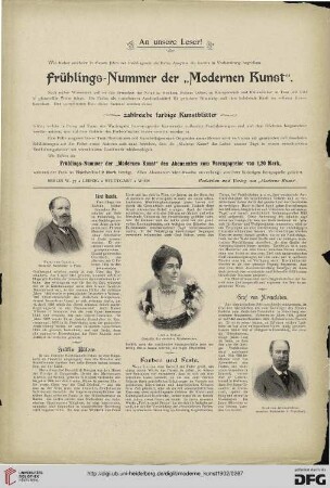 An unsere Leser