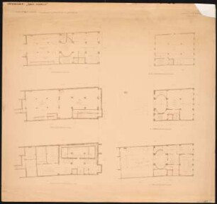 Augustusplatz, Leipzig Bankhaus Kroch (Westseite): Bankhaus Kroch, Grundrisse 1:100 (von Inv.Nr. 5311)