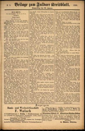 Zweite Ausgabe vom Donnerstag, den 20. Januar 1898.