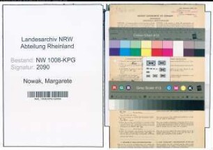 Entnazifizierung Margarete Nowak , geb. 09.12.1902 (Ordensschwester)