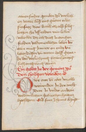 Initiale O (mit ergänzten Rankenausläufern, Federzeichnung)