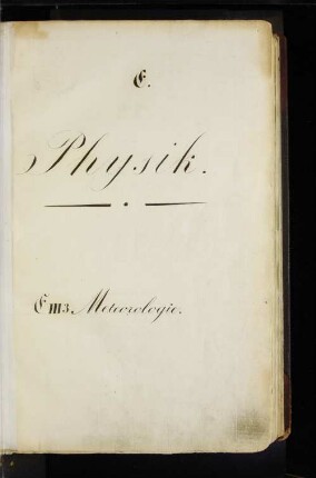 EEIII, Physik, E. Physische Geographie, III. 3 Meteorologie: Realkatalog der Stadtbibliothek zu Hamburg