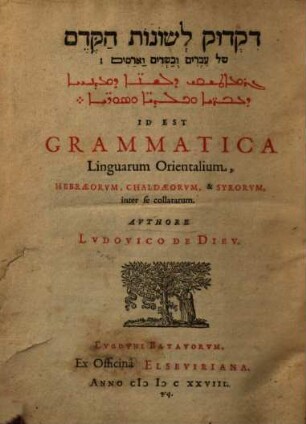 Grammatica Linguarum Orientalium, Hebraeorum, Chaldaeorum & Syrorum : inter se collatarum