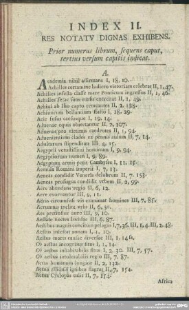 Index II. Res Notatu Dignas Exhibens