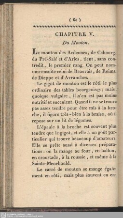 Chapitre V. Du Mouton
