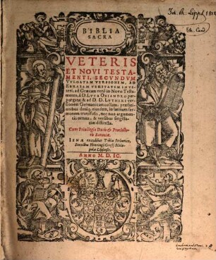 Biblia sacra Veteris et Novi Testamenti, Secundum Vulgatam Versionem, [1]