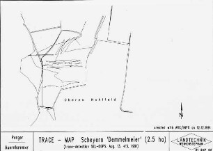 TRACE - MAP Scheyern 'Demmelmeier' (2.5 ha) (trace-detaction SEL-DGPS, Aug. 13,+15. 1991)