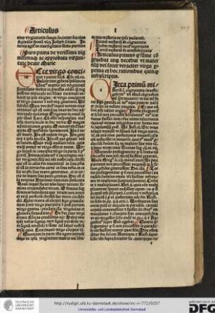 Circa primum misterium scilicet congruitatis investigabimus unde istud congruebat vel quare decuerit...