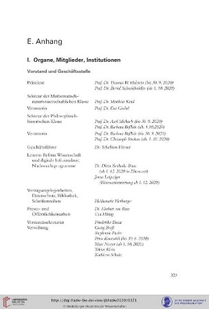 Vorstand und Geschäftsstelle