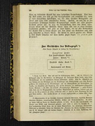Zur Geschichte der Pädagogik