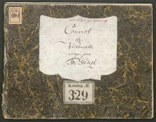 Concertos, vlc, orch, PecD 243, e-Moll - BSB Mus.ms. 1941 : [label on binding:] Concert // de // Violoncelle // comp: par // Fr. Danzi // [title page:] Concert // de // Violoncelle // Composé // par // François Danzi. // [by other hand:] für den Hof Violonzellist Philipp Moralt