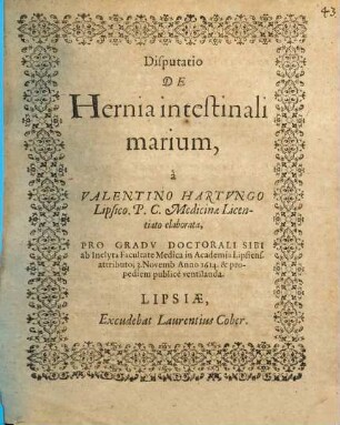 Disputatio De Hernia intestinali marium