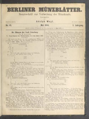 No. 45. Mai 1884
