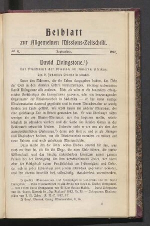 Beiblatt N° 4. September 1902