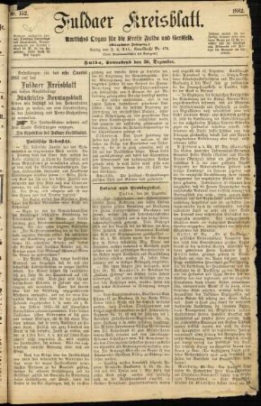Ausgabe vom Samstag, den 30. Dezember 1882.