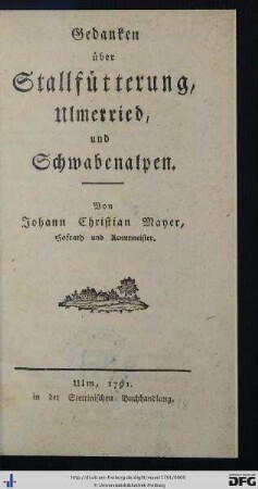 Gedanken über Stallfütterung, Ulmerried und Schwabenalpen