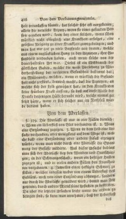 Von dem Aderlassen