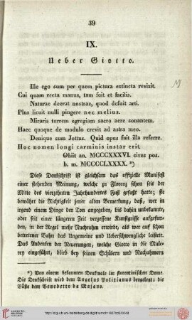 IX. Ueber Giotto