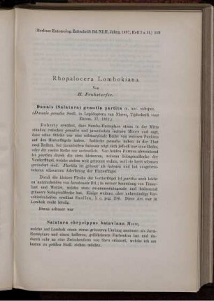 Rhopalocera Lombokiana.