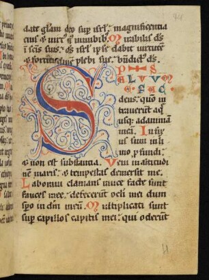 Fleuronnée-Initiale S, gespalten (Ps 68)