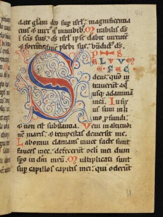 Fleuronnée-Initiale S, gespalten (Ps 68)