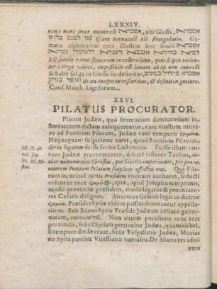 XXVI. Pilatus Procurator.