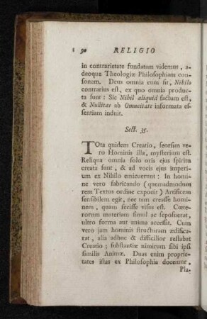 Sect. 35. [De Creatione Hominis. De Anima humana , ejusque productione : An ex traduce?]