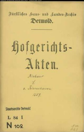 Niehausen, Nikolaus gegen Hermann Pauck bei der Salze - Schuldforderung