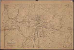 Plan der Haupt- und Residenzstadt Karlsruhe mit Umgebung