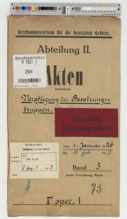 Verpflegung der Besatzungstruppen: Bd. 3